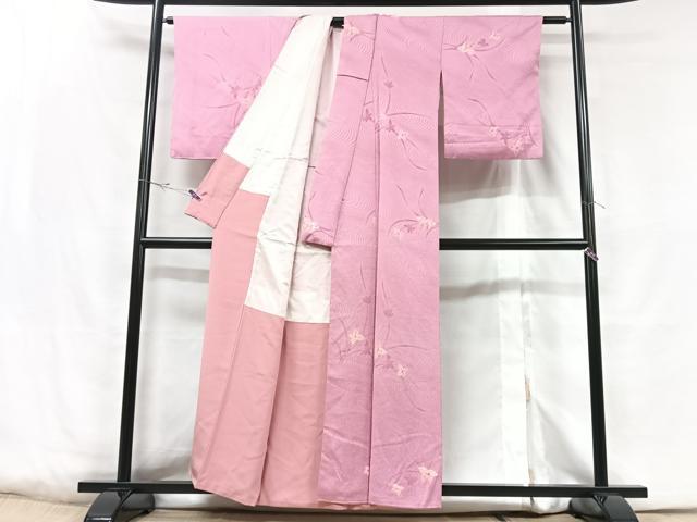 平和屋着物■上質な小紋　地紋起こし　舞葉文　正絹　逸品　CABD6830xe