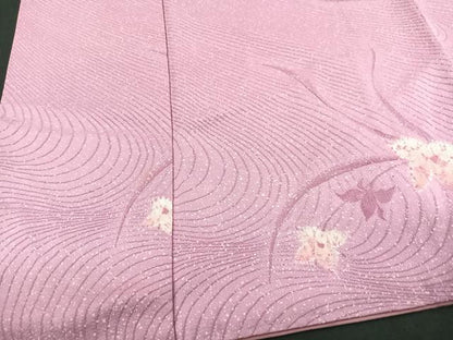 平和屋着物■上質な小紋　地紋起こし　舞葉文　正絹　逸品　CABD6830xe