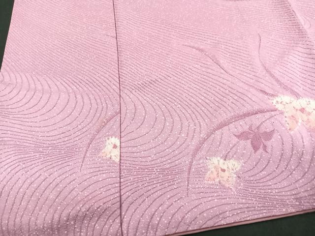 平和屋着物■上質な小紋　地紋起こし　舞葉文　正絹　逸品　CABD6830xe