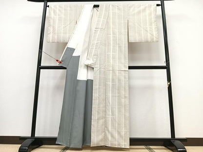平和屋着物■上質な紬　亀甲絣　正絹　逸品　CABD6933xe