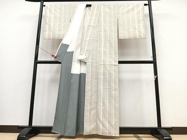 平和屋着物■上質な紬　亀甲絣　正絹　逸品　CABD6933xe