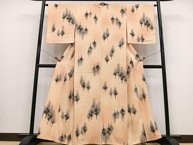 平和屋着物■訪問着 手描き 樹林文 暈し染め 銀彩 正絹 逸品 CABD6939xe