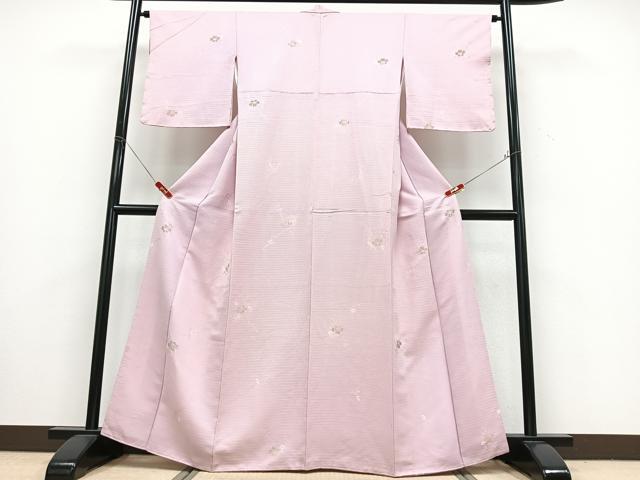 平和屋着物■上質な小紋 舞花文 金糸 正絹 逸品 CABD6941xe