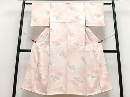 平和屋着物■上質な小紋 地紋起こし 草花文 暈し染め 正絹 逸品 CABD6963xe
