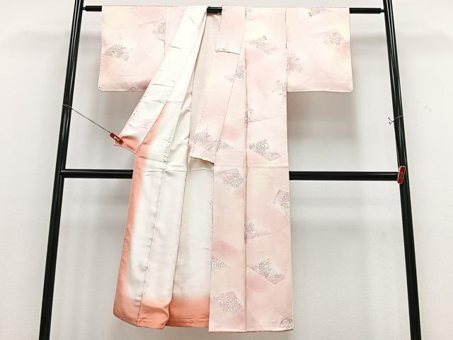 平和屋着物■上質な小紋 地紋起こし 草花文 暈し染め 正絹 逸品 CABD6963xe