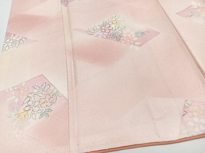 平和屋着物■上質な小紋 地紋起こし 草花文 暈し染め 正絹 逸品 CABD6963xe