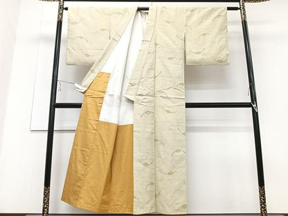 平和屋着物■上質な紬 舞葉文 正絹 逸品 CABD6968xe
