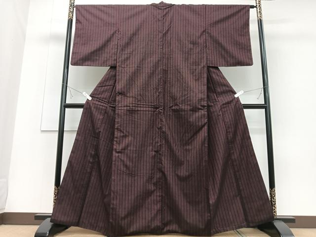 平和屋着物■上質な紬　縞　正絹　逸品　CABD6972xe