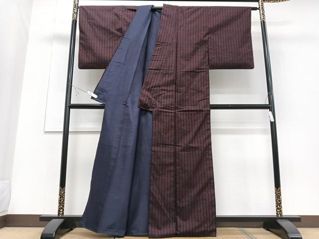 平和屋着物■上質な紬　縞　正絹　逸品　CABD6972xe