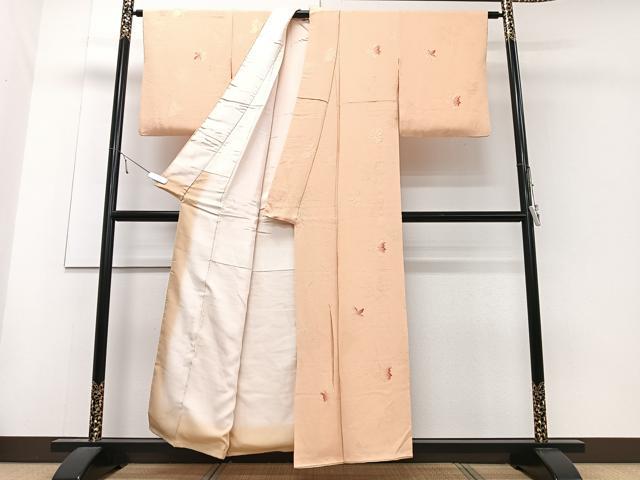 平和屋着物■訪問着 地紋起こし 舞葉文 正絹 逸品 CABD6975xe