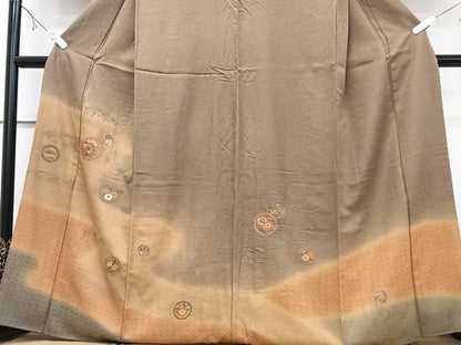 平和屋着物■訪問着 刺繍 花丸文 暈し染め 銀彩 正絹 逸品 CABD6980xe