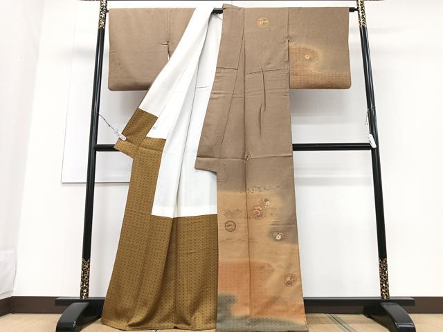 平和屋着物■訪問着 刺繍 花丸文 暈し染め 銀彩 正絹 逸品 CABD6980xe