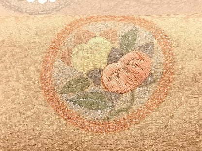 平和屋着物■訪問着 刺繍 花丸文 暈し染め 銀彩 正絹 逸品 CABD6980xe
