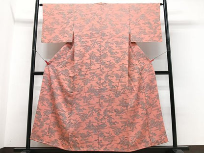 平和屋着物■上質な小紋 籬草花文 正絹 逸品 CABD7072xe