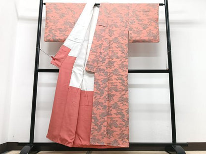 平和屋着物■上質な小紋 籬草花文 正絹 逸品 CABD7072xe