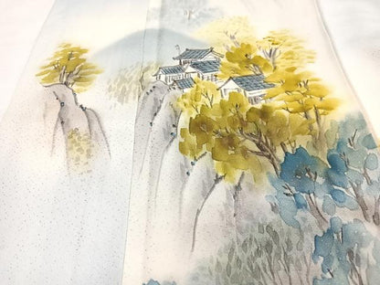 平和屋着物■訪問着 手描き 風景文 正絹 逸品 CABD7083xe