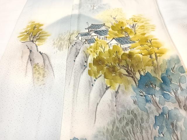 平和屋着物■訪問着 手描き 風景文 正絹 逸品 CABD7083xe