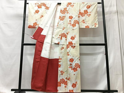 平和屋着物■上質な小紋 枝梅文 正絹 逸品 未使用 CABD7111xe