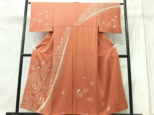 平和屋着物■訪問着 絞り 草花文 正絹 逸品 CABD7112xe