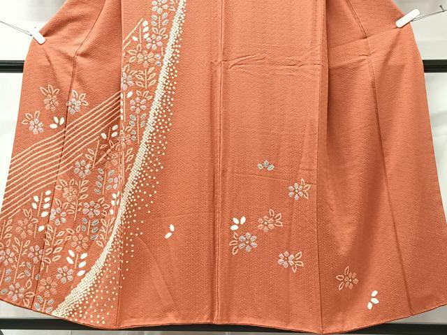 平和屋着物■訪問着 絞り 草花文 正絹 逸品 CABD7112xe