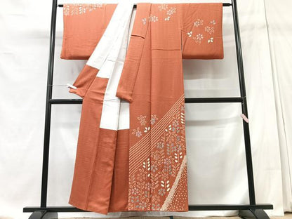 平和屋着物■訪問着 絞り 草花文 正絹 逸品 CABD7112xe