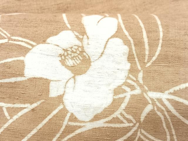 平和屋着物■訪問着　紬地　草花文　正絹　逸品　CABD7117xe