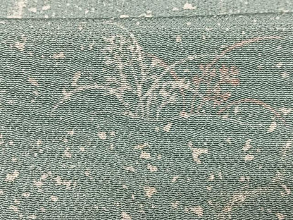 平和屋着物■上質な小紋 草花文 鬼しぼ縮緬 正絹 逸品 CABD7129xe