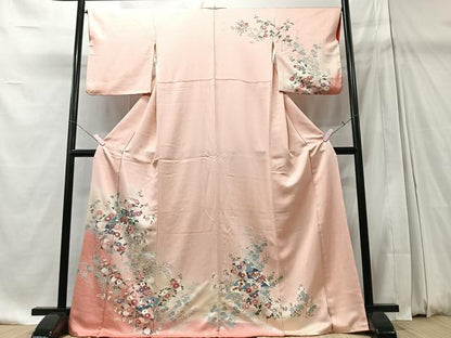 平和屋着物■訪問着　扇面舞鳥文　暈し染め　正絹　逸品　CABD7132xe