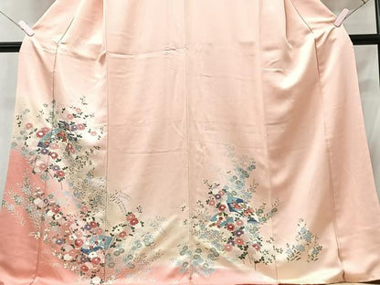 平和屋着物■訪問着　扇面舞鳥文　暈し染め　正絹　逸品　CABD7132xe