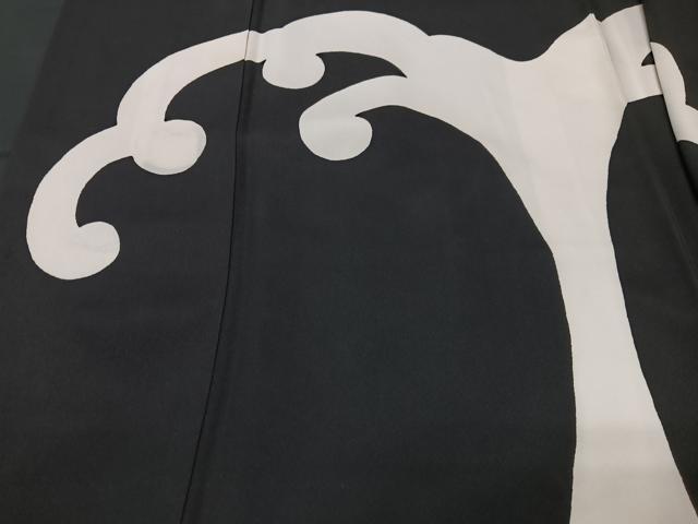 平和屋着物●訪問着　立波文　黒地　ロング丈　正絹　逸品　CABD7134xe