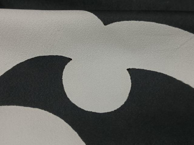 平和屋着物●訪問着　立波文　黒地　ロング丈　正絹　逸品　CABD7134xe