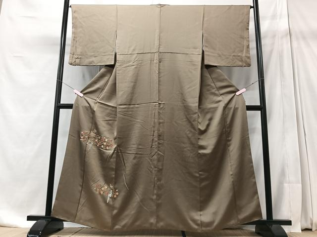 平和屋着物■豪華色留袖　総刺繍　花蝶文　正絹　逸品　CABD7145xe