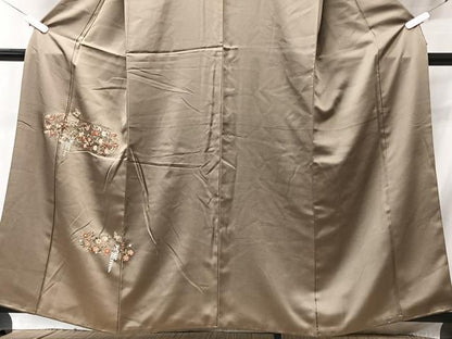 平和屋着物■豪華色留袖　総刺繍　花蝶文　正絹　逸品　CABD7145xe