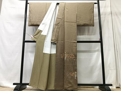 平和屋着物■豪華色留袖　総刺繍　花蝶文　正絹　逸品　CABD7145xe