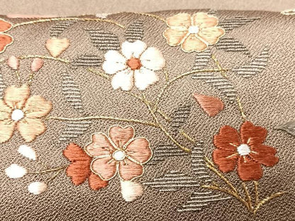 平和屋着物■豪華色留袖　総刺繍　花蝶文　正絹　逸品　CABD7145xe