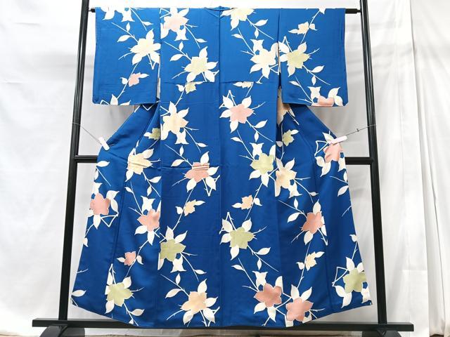 平和屋着物■上質な小紋 枝花文 正絹 逸品 CABD7152xe