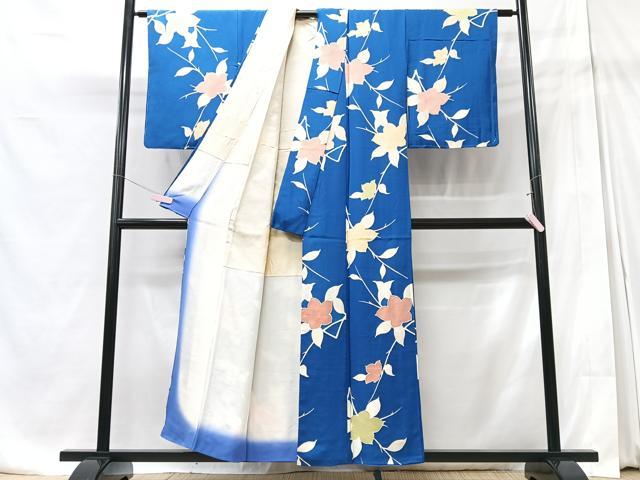 平和屋着物■上質な小紋 枝花文 正絹 逸品 CABD7152xe