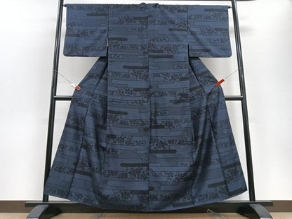 平和屋着物■上質な紬 草花文 正絹 逸品 CABD7162xe