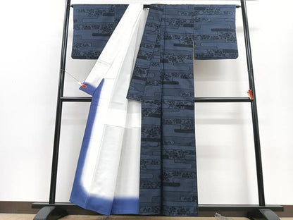 平和屋着物■上質な紬 草花文 正絹 逸品 CABD7162xe