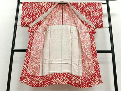 平和屋着物■長襦袢 無双仕立て 舞扇文 金彩 正絹 逸品 CABD7170xe