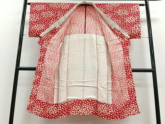 平和屋着物■長襦袢 無双仕立て 舞扇文 金彩 正絹 逸品 CABD7170xe