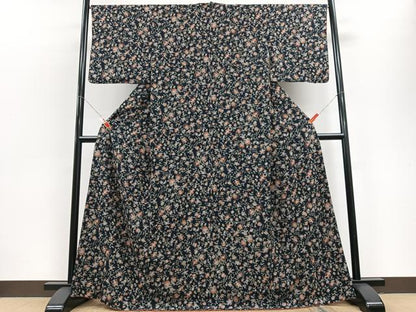 平和屋着物■上質な小紋 草花文 正絹 逸品 CABD7182xe