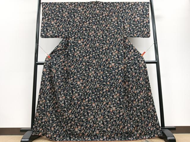 平和屋着物■上質な小紋 草花文 正絹 逸品 CABD7182xe