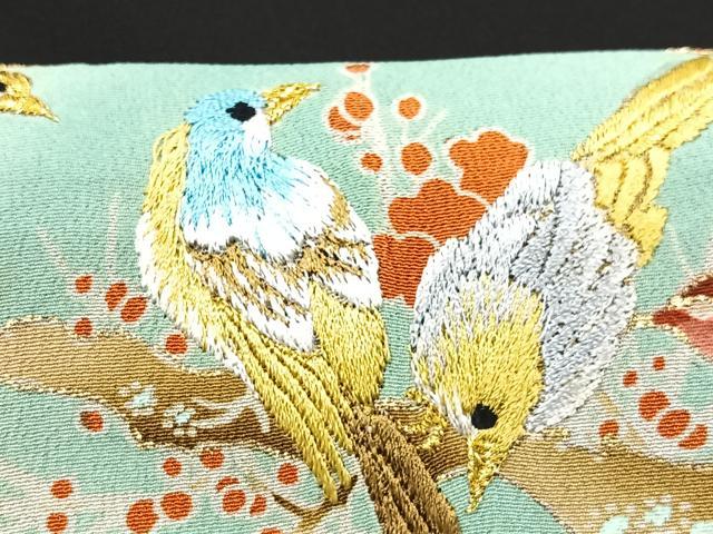 平和屋着物■豪華黒留袖 駒刺繍 地紙花鳥文 金彩 正絹 逸品 CABD7187xe