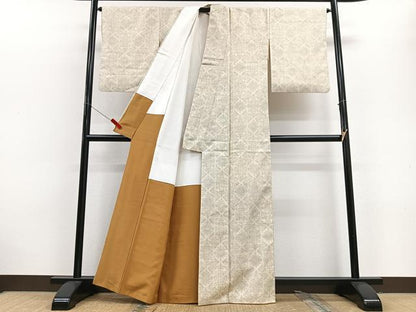 平和屋着物■上質な紬 花菱文 正絹 逸品 CABD7188xe