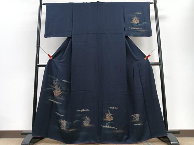 平和屋着物■訪問着 扇面草花文 暈し染め 金彩 正絹 逸品 CABD7190xe