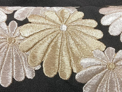 平和屋着物■豪華黒留袖 総刺繍 駒刺繍 貝桶花文 金銀彩 正絹 逸品 CABD7192xe