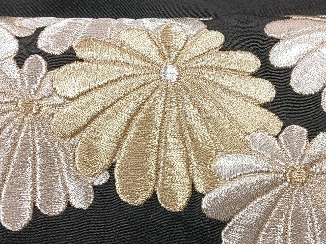 平和屋着物■豪華黒留袖 総刺繍 駒刺繍 貝桶花文 金銀彩 正絹 逸品 CABD7192xe
