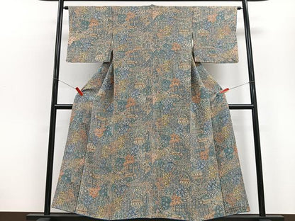 平和屋着物■上質な小紋 草花文 正絹 逸品 CABD7198xe