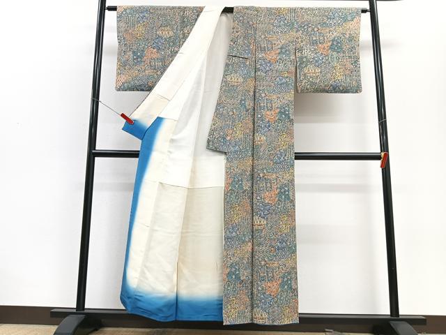 平和屋着物■上質な小紋 草花文 正絹 逸品 CABD7198xe